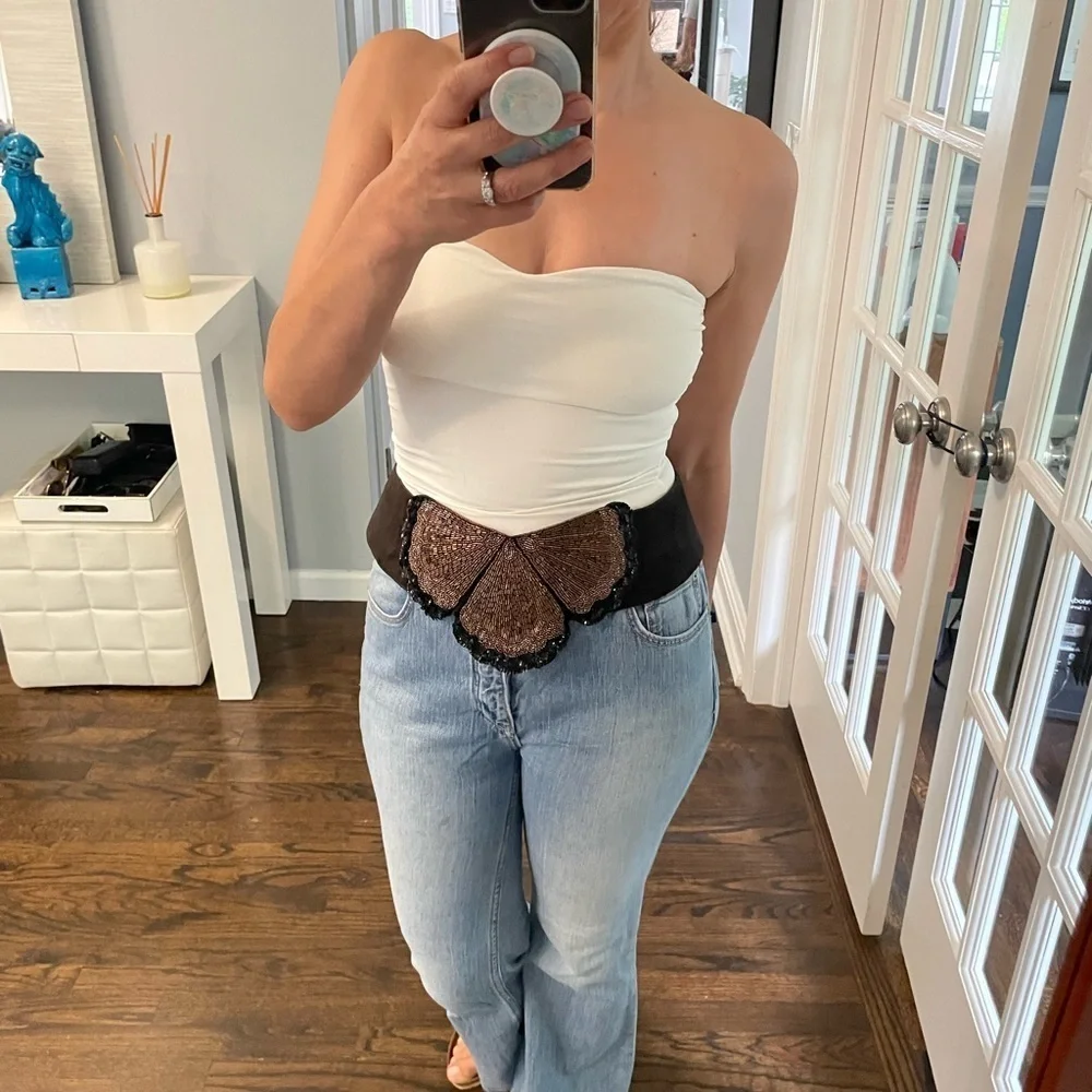 Salena’s Collection Suede Beaded Belt